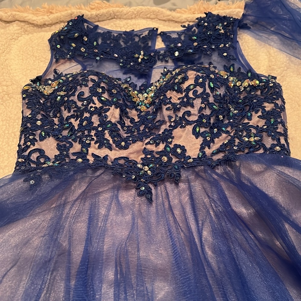 Blue Cocktail Homecoming Dress - Picture 5 of 8